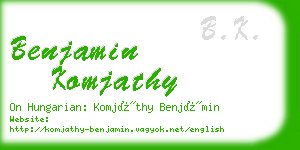 benjamin komjathy business card